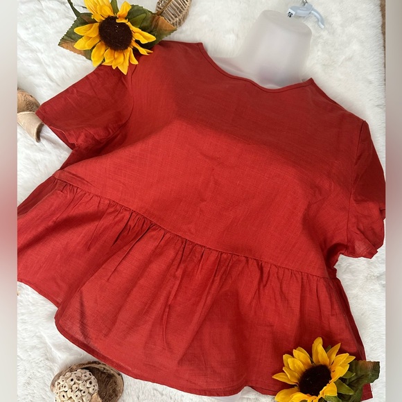 🌸3/$12,SHEIN blouse size L, new brown color - Picture 3 of 11